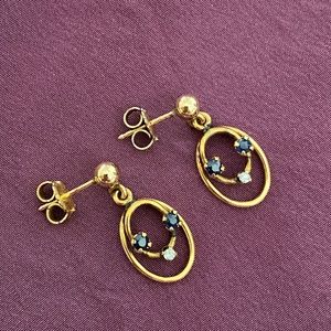 Van Dell I 14K G.F. I Blue Sapphire Oval Dangles